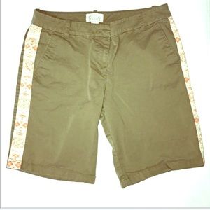 J. CREW Bermuda Aztec print insert side shorts 8